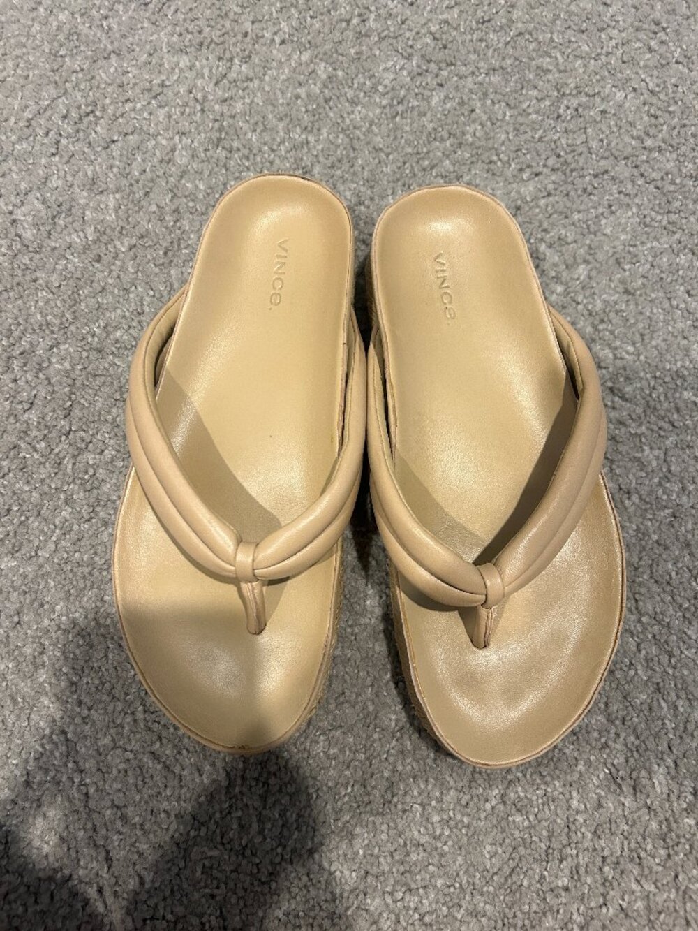 Vince Forest Platform Thong Sandals